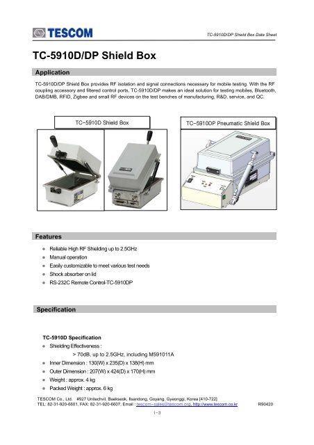 Tc 5910d Dp Shield Box Dse Test Solutions A S