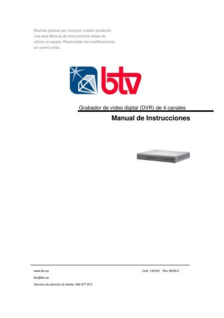 Manual de Instrucciones - Portal privado BTV