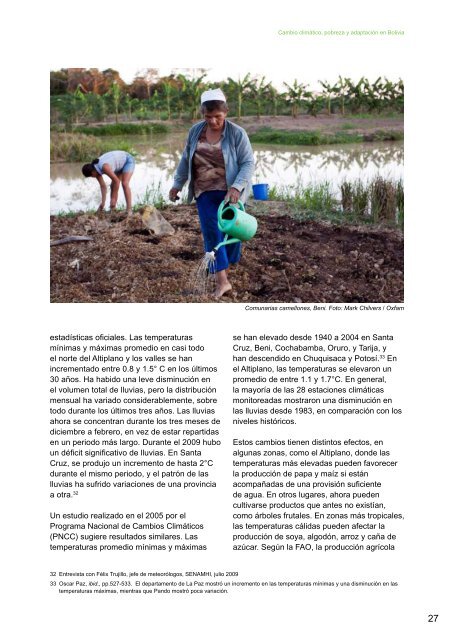 Bolivia: Cambio climÃ¡tico, pobreza y adaptaciÃ³n
