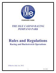 Isle Casino Racing Rulebook - Pompano Park