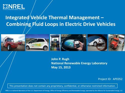 Combining Fluid Loops in Electric Drive Vehicles - Department of ...