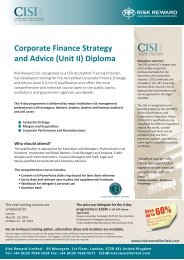 CISI Corporate Finance ST Booking Form 2014 - Risk Reward Limited