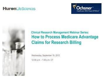How to Process Medicare Advantage Claims for Research Billing