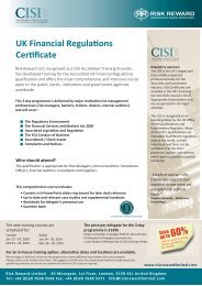 CISI FSA Regulations Booking Form 2013 - Risk Reward Limited