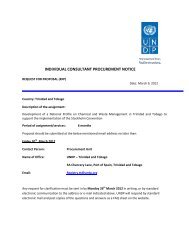 individual consultant procurement notice - UNDP Trinidad and Tobago