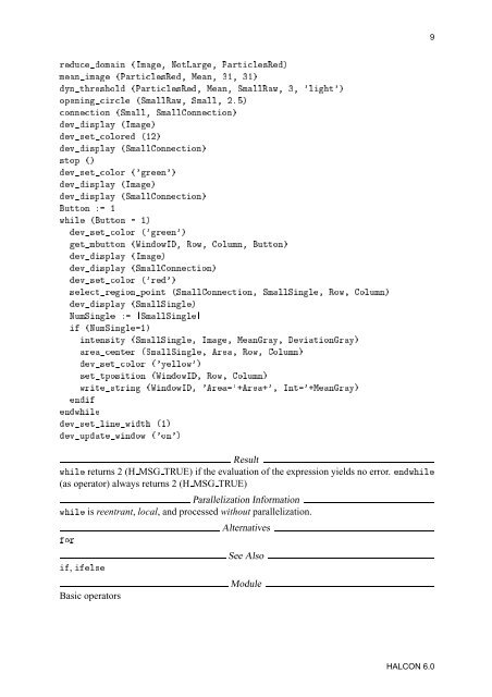 HDevelop User's Manual