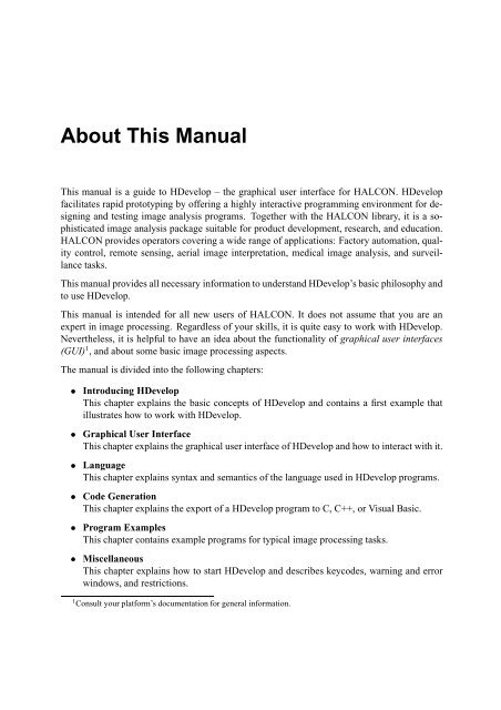 HDevelop User's Manual