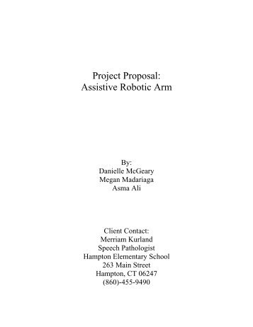 Project Proposal: Assistive Robotic Arm