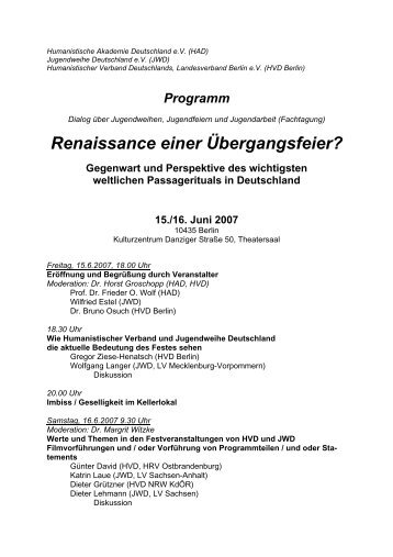 Renaissance einer Ãbergangsfeier? - hpd