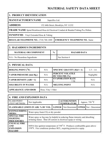 MATERIAL SAFETY DATA SHEET - Pool Water Products