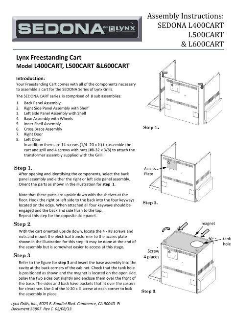 Assembly Instructions Lynx Professional Grills