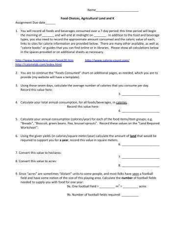 Food Log - Interlake Environmental Science