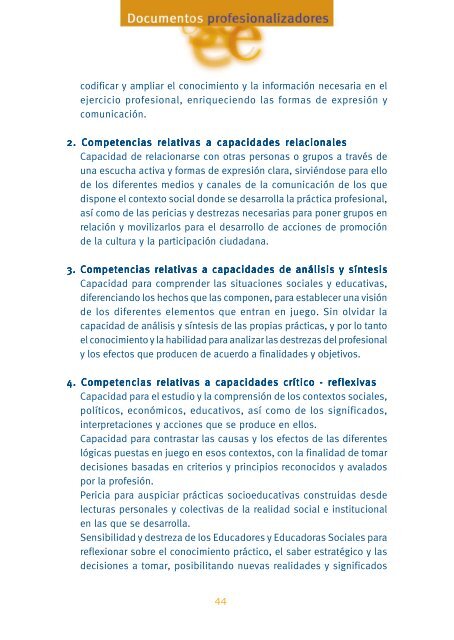 Documentos profesionalizadores (Castellano). Incluye - Eduso.net