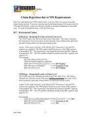 Claim Rejections Due To NPI Requirements - Superior HealthPlan