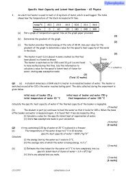 Specific Heat Capacity and Latent Heat Questions ... - Cyberphysics