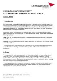 Server Security Policy - Staff intranet - Edinburgh Napier University