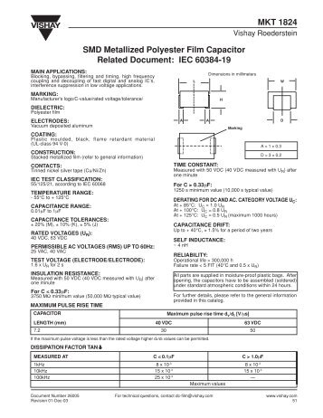 MKT 1824 SMD Metallized Polyester Film Capacitor ... - SM Elektronik