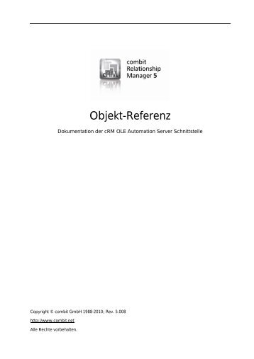 combit Relationship Manager - Objekt-Referenz - combit GmbH