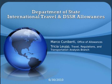 WB6 - Department of Stateand OCONUS Travel Foreign Travel