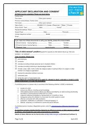 Applicant Declaration and Consent form