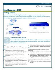 NetScreen-5XP Getting Started Guide - Juniper Networks