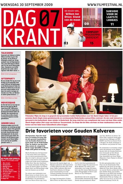 Dagkrant 7: 30 september 2009 - Nederlands Film Festival