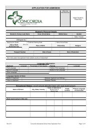 application for admission - Concordia International School Hanoi