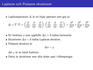 Laplaces och Poissons ekvationer