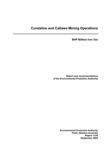 Cundaline and Callawa Mining Operations - Environmental ...