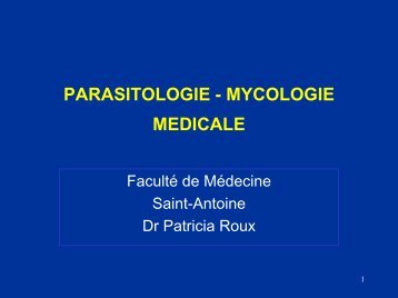 parasitologie - mycologie medicales - FacultÃ© de mÃ©decine Saint ...