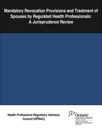 Treatment of Spouses by Regulated Health Professionals: