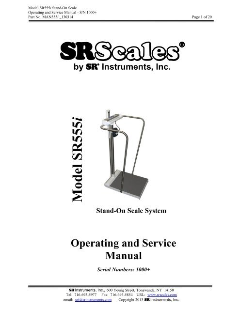 SR Scales SR555i Digital Stand-on Scale