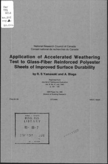 Application of accelerated weathering test to glass-fiber reinforced ...