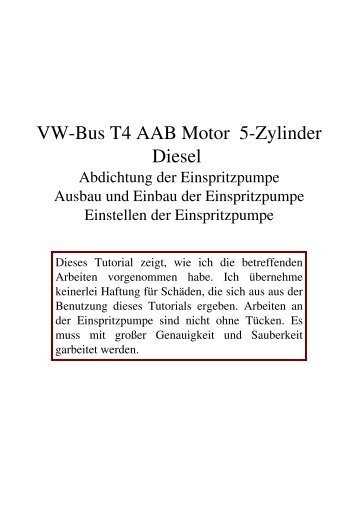 VWBus T4 AAB Motor 5Zylinder Diesel