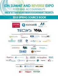 2013 spring event sponsors - IDN Summit and Expo