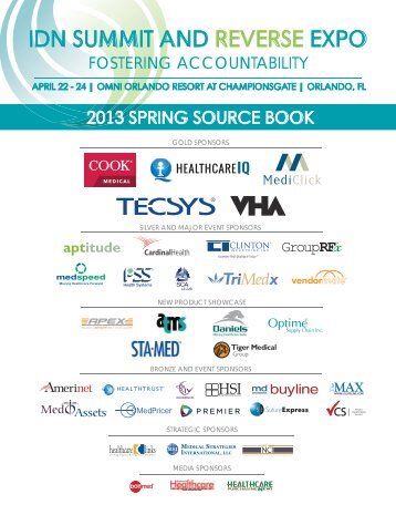 2013 spring event sponsors - IDN Summit and Expo