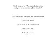 Advanced statistical analysis of epidemiological studies