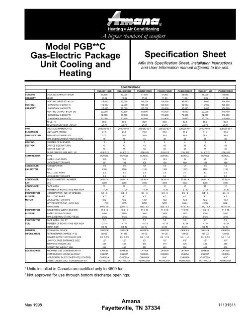 Pgb C Specs Pdf Johnstone Supply