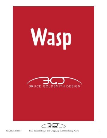 Wasp - Manuel d'utilisation - Bruce Goldsmith Design