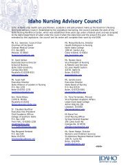 Idaho Nursing Advisory Council Members - Idaho Department of ...