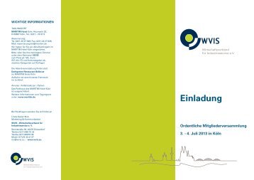 4. Juli 2013 in Köln - WVIS Wirtschaftsverband für Industrieservice e.V.