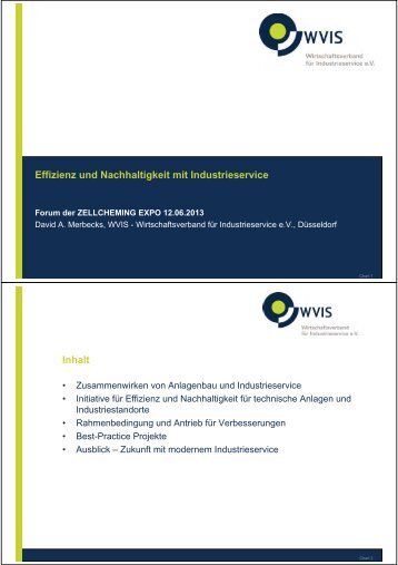 Effizienz und Nachhaltigkeit mit Industrieservice Inhalt - WVIS ...