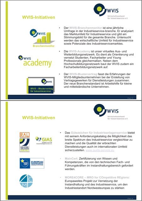 Effizienz und Nachhaltigkeit mit Industrieservice Inhalt - WVIS ...
