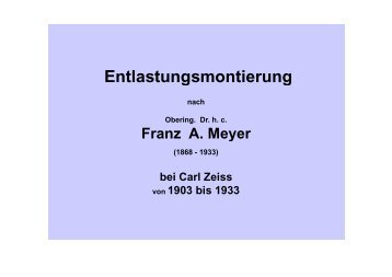 Zeiss-Teleskope mit MEYERscher Entlastungsmontierung