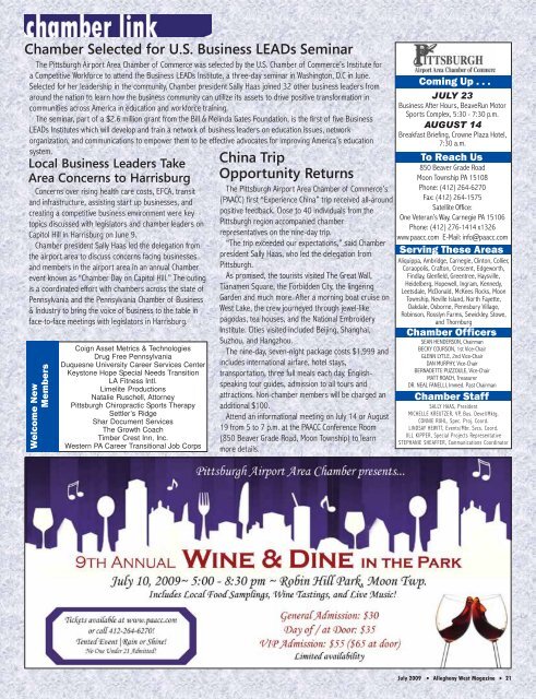 JULY 2009 - Allegheny West Magazine