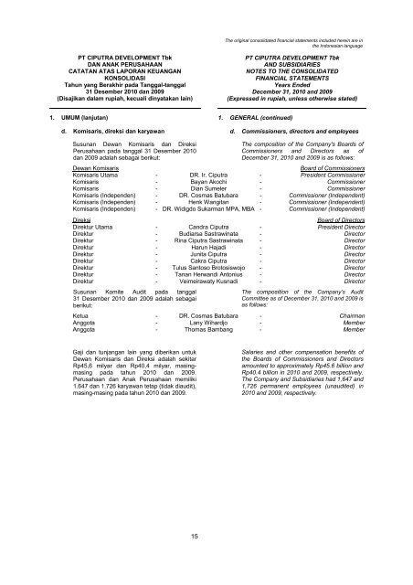 2009 - Ciputra Development