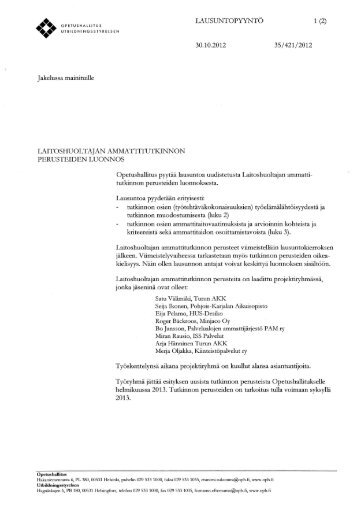 Laitoshuoltajan ammattitutkinnon - Opetushallitus