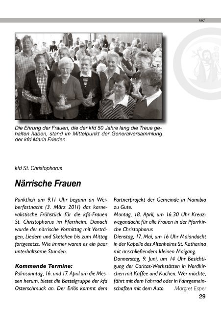 Osterpfarrbrief 2011 - Pfarramt St. Christophorus