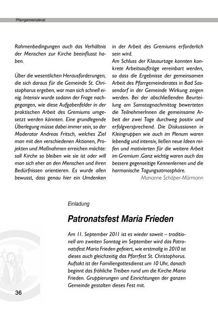 Osterpfarrbrief 2011 - Pfarramt St. Christophorus