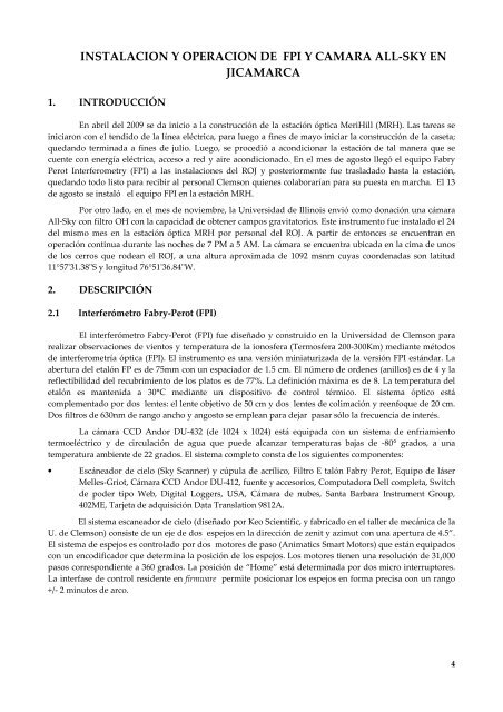 REPORTE TÃCNICO - Radio Observatorio de Jicamarca